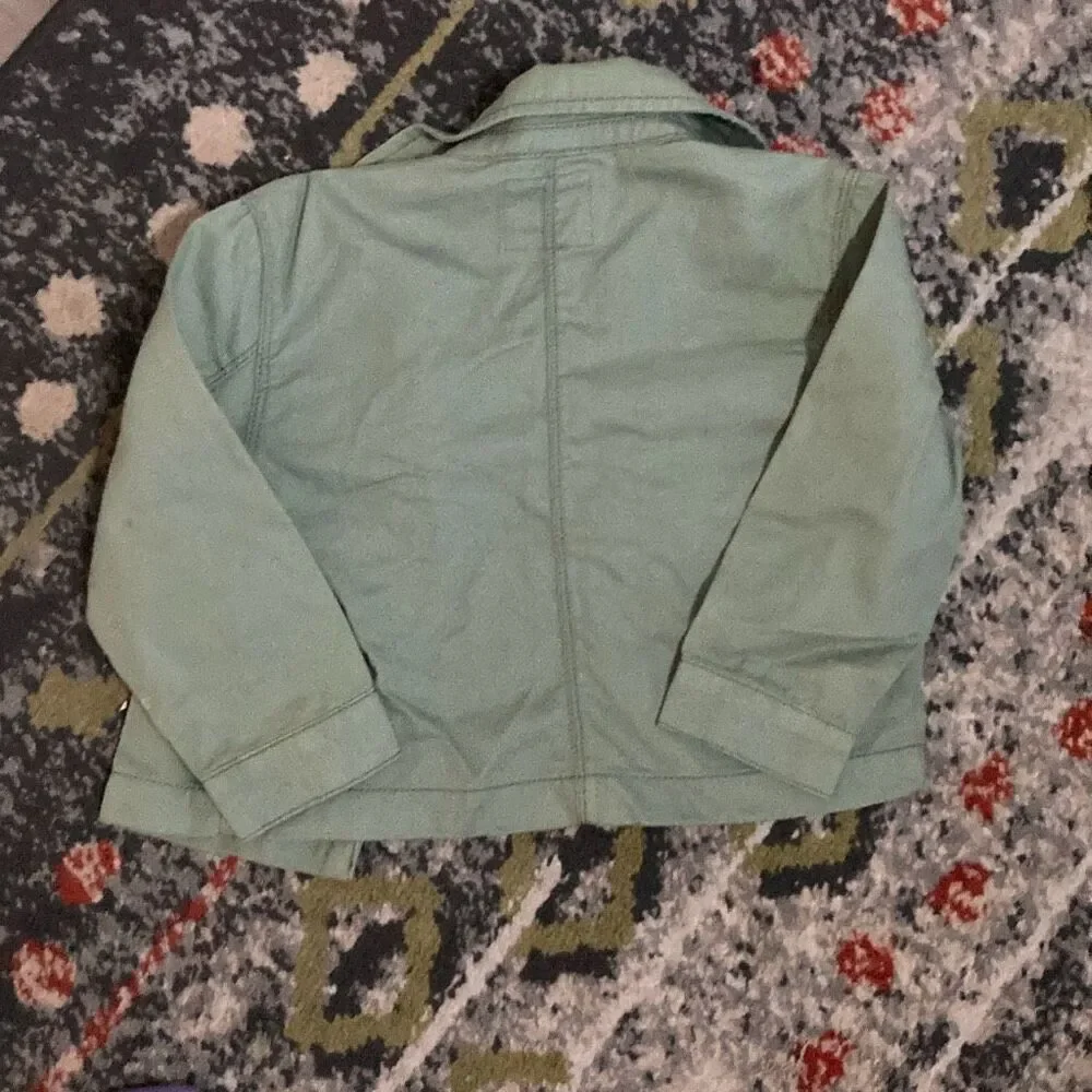 OshKosh B'gosh 4T Sage Embroidered Butterfly Canvas Jacket Girls